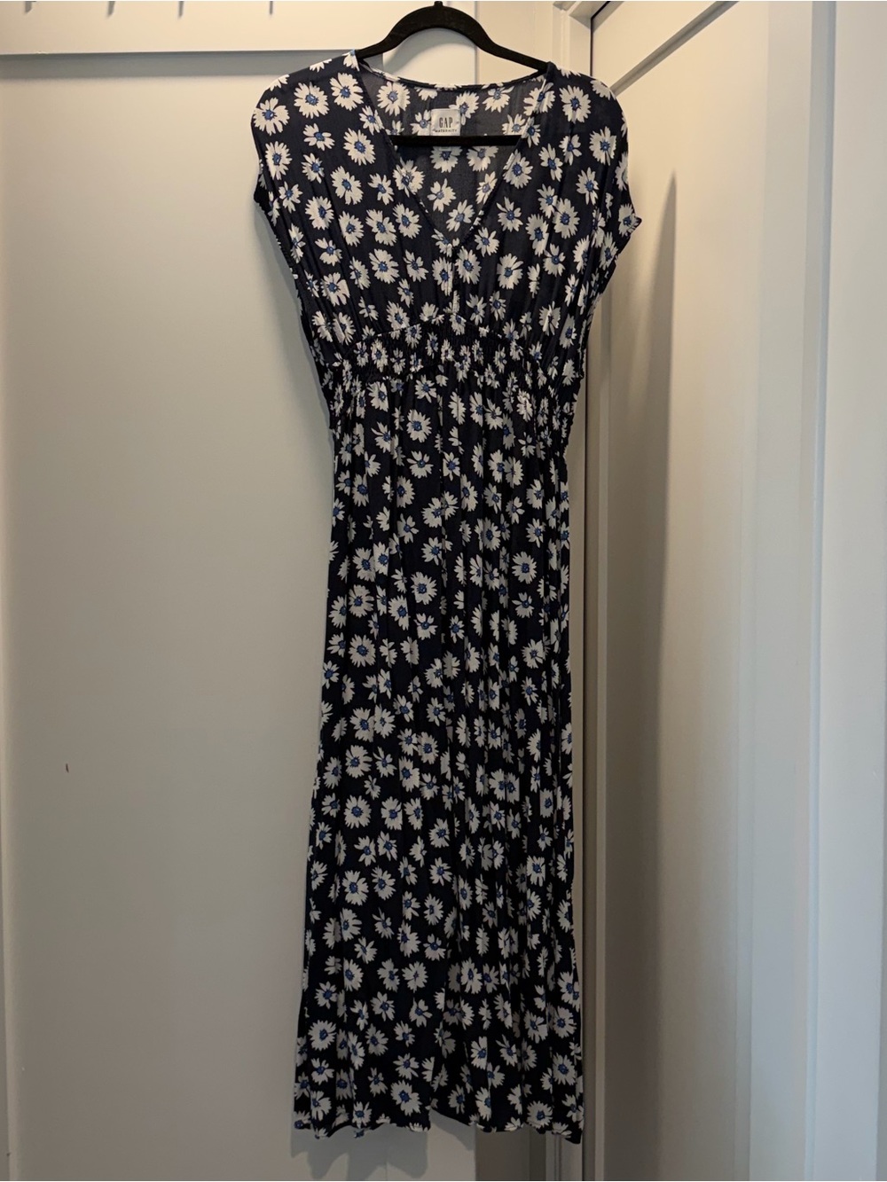 GAP Navy and White Floral Maxi Dress Maternity